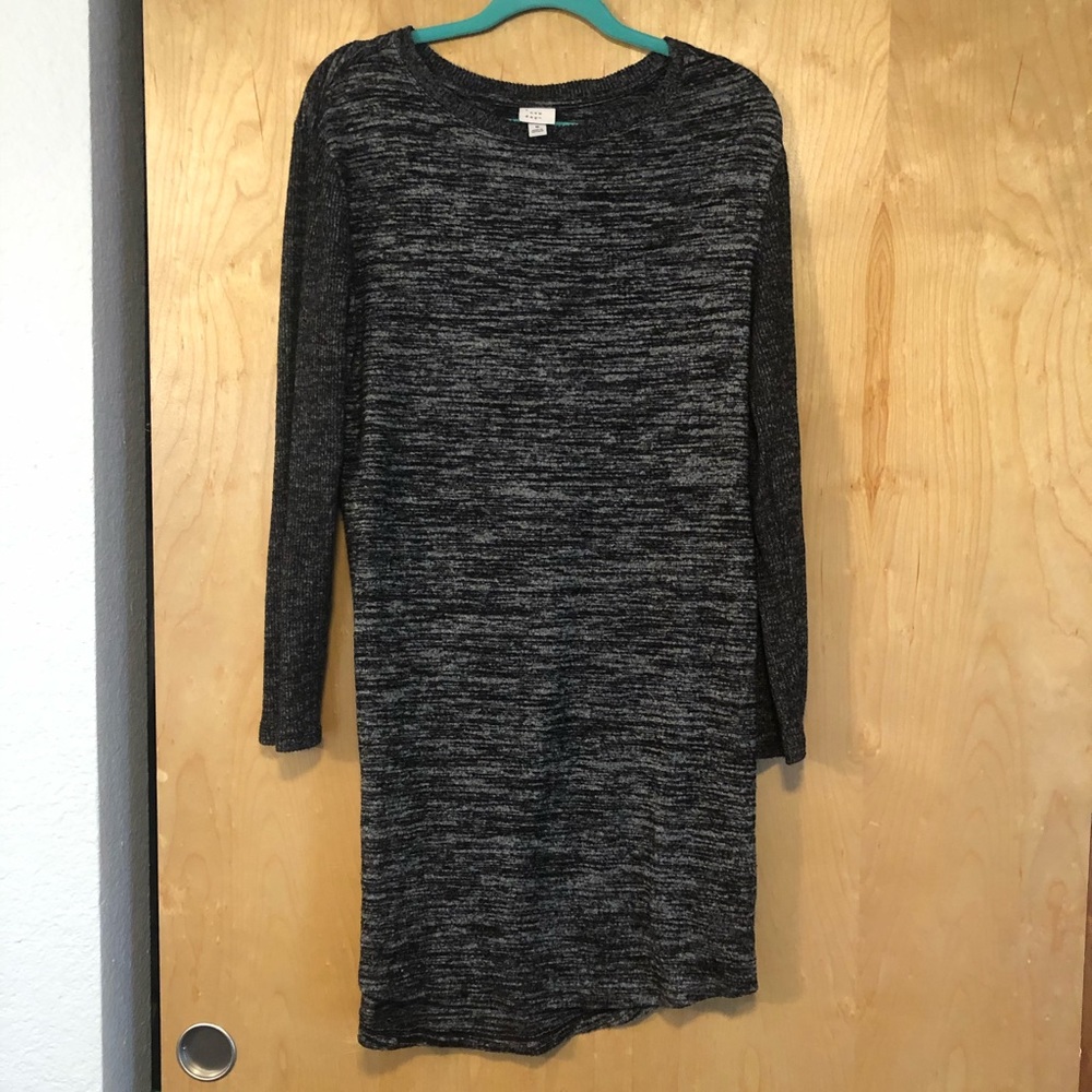 Heather black and dark gray sweater dress M
